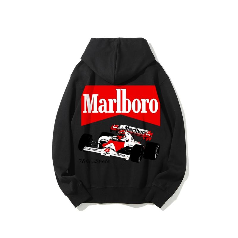 Retro Marlboro racing hoodie, NASCAR racing graphic T-shirt, unisex hoodie, fan gift, men's streetwear sweatshirt, comfortable colors