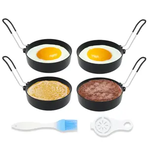Stainless Steel Egg Rings, Non Stick Egg Molds, Breakfast Cooking Tools, Pancake Rings Set, Round Egg Cooker, Egg Sandwich Maker, Kitchen Frying Accessories, Cooking Mold Set, Griddle Ring for Eggs, Easy Breakfast Maker, Reusable Egg Rings.