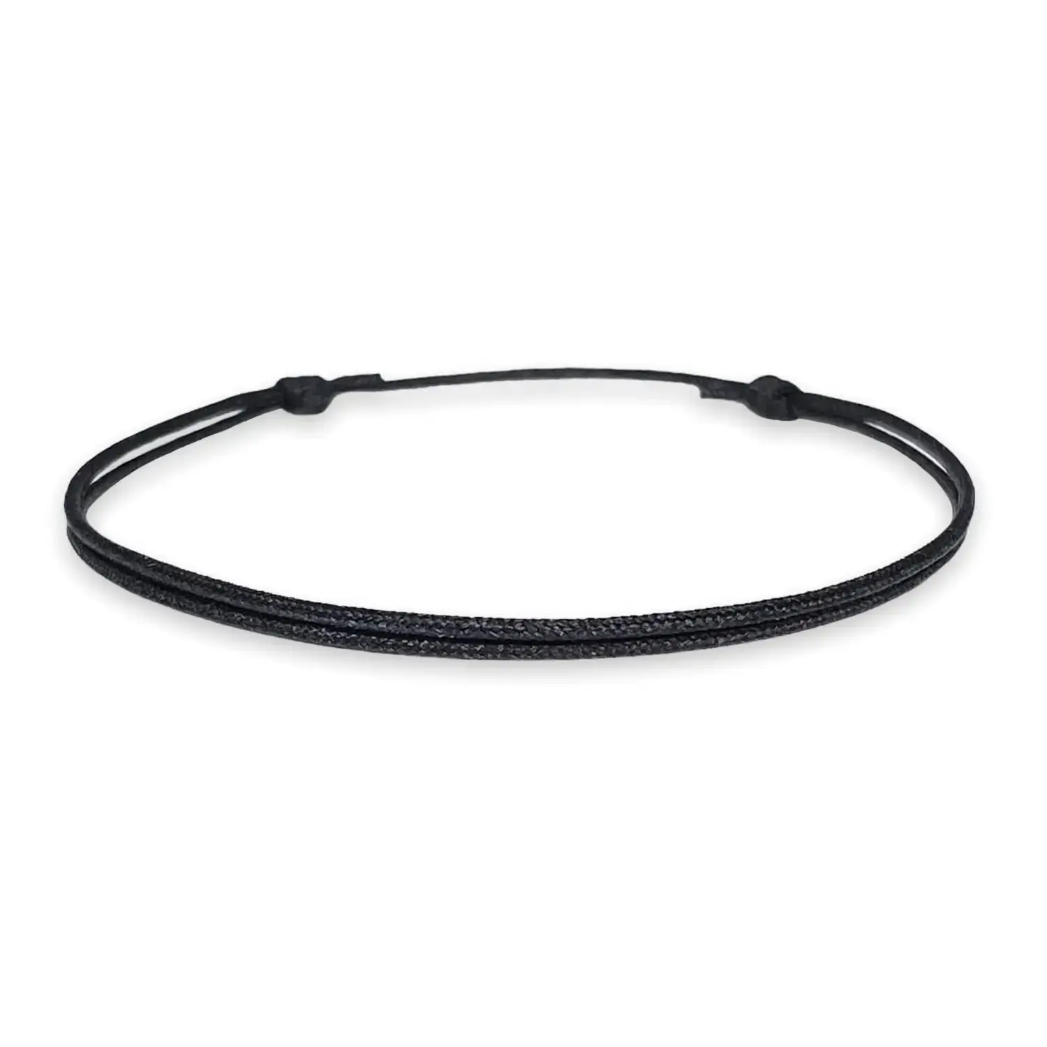 2pcs/set Black Cord Bracelet for Men Adjustable String Bracelets for Women Unisex Adult Black Nylon Cord for Father Day Jewelry