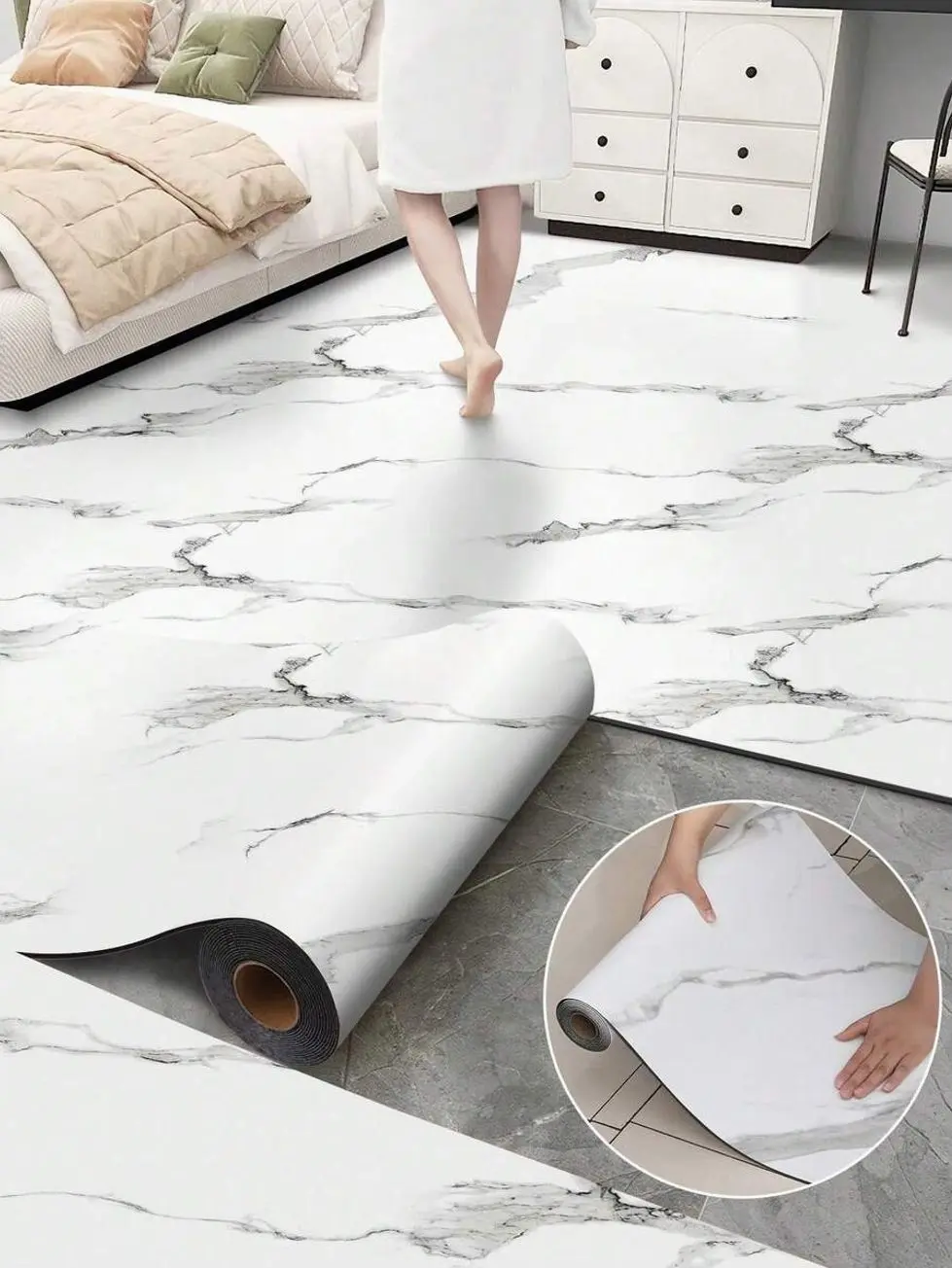 ✨ Light Wood Grain Peel And Stick Floor Covering, Easy To Install For Bedrooms, Living Rooms And Kitchens.