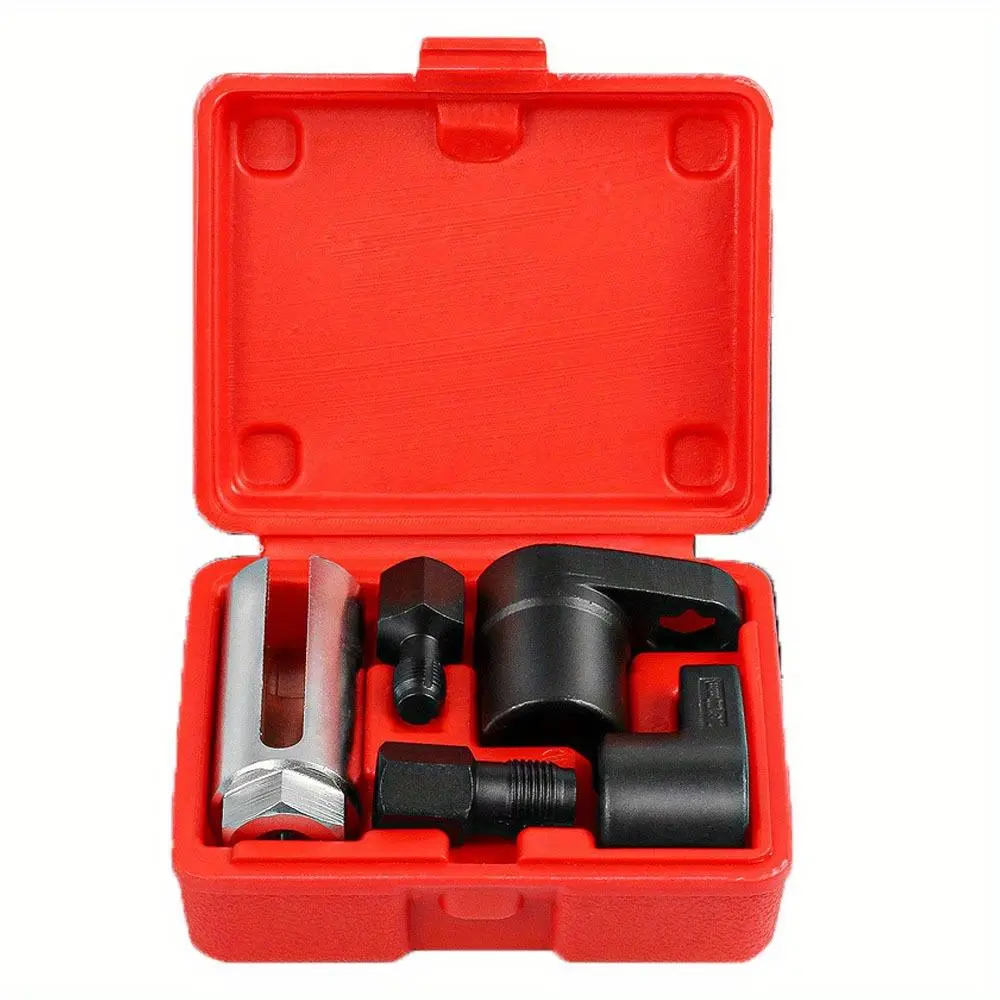 5 Pcs Oxygen Sensor Socket Wrench Set, Automotive Car Repair Tool with 3/8"-1/2" Drivers, 7/8" (22mm) Metric Sockets, Durable Red Housing for Efficient Sensor Assembly & Disassembly