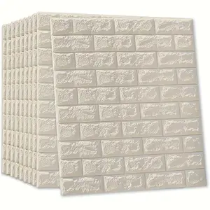 3D Brick Pattern Wall Sticker, 10/ Self-adhesive Waterproof Wall Decal, Decorative Wall Sticker for Home Living Room Bedroom Kitchen