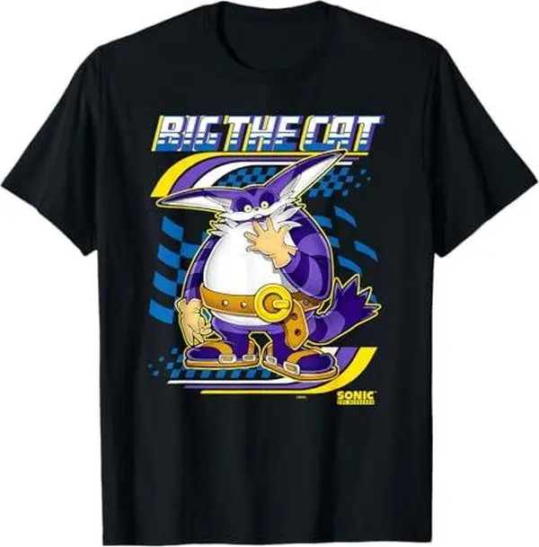 Sonic The Hedgehog Big The Cat Ready For Race Chest Poster T-Shirt