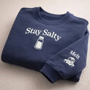 Subtle Anti Ice Stay Salty Protest Embroidered Sweatshirt, Keep Ice Out T-shirt, Pro Immigration Tee, Anti Trump Shirt, Melt Ice Shirt,Subtle Pro-Immigration Activist Crewneck, Anti-Trump Protest Shirt, Social Justice Gift