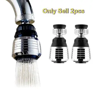 2pcs Set, Universal Replacement Nozzle, 360 Degree Swivel Faucet Aerator, High Pressure Kitchen Sink Spray Head, Water Saving Filter, Bathroom Shower Head Fitting, Anti-splash, Replacement Filters