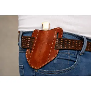 Handmade Engraved Genuine Leather Belt Pouch – Universal Folding Tool Holder