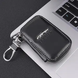 Leather Key Holder Car Keychain Key Bag Multi-Function Organizer Car Key Case For Jaguar XF XFR Sportbrake E-Pace F-Pace F-Type I-Pace S-Type