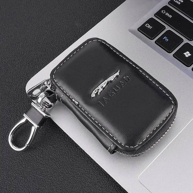 Leather Key Holder Car Keychain Car Key Accessory Key Bag Multi-Function Organizer Car Key Case Car Key Cover Car Key Protector Key Fob Protector For Jaguar XF XFR Sportbrake E-Pace F-Pace F-Type I-Pace S-Type