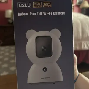 CINMOORE 2.5K 4MP Indoor Security Camera, No Subscription, Person & Pet Detection, PTZ WiFi Baby & Pet Monitor, Full Duplex Two-Way Audio, Color Night Vision, SD Card Local Storage, White (1 Pack)