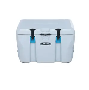 Lifetime 55qt Bear-Resistant Camping Cooler, Premium High Performance, Ice Retention, Hard Cooler, 60 Can Capacity, Light Gray