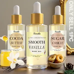 Smooth Vanilla, Cocoa Butter & Sugar Cookie Scented Body Oil, Milky Fragrance, Lightweight Texture, Moisturizing & Nourishing, Leaves Skin Soft & Radiant, Liquid Form