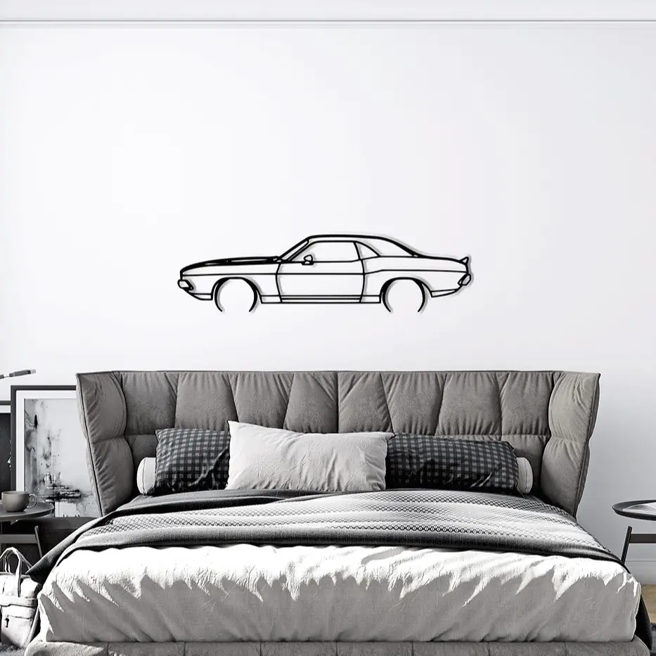 1970 Dodge Challenger Wall Art Handmade Car Decor Laser-Carved Wood Sign Personalized Garage Gift 3D Decor for Car Enthusiasts