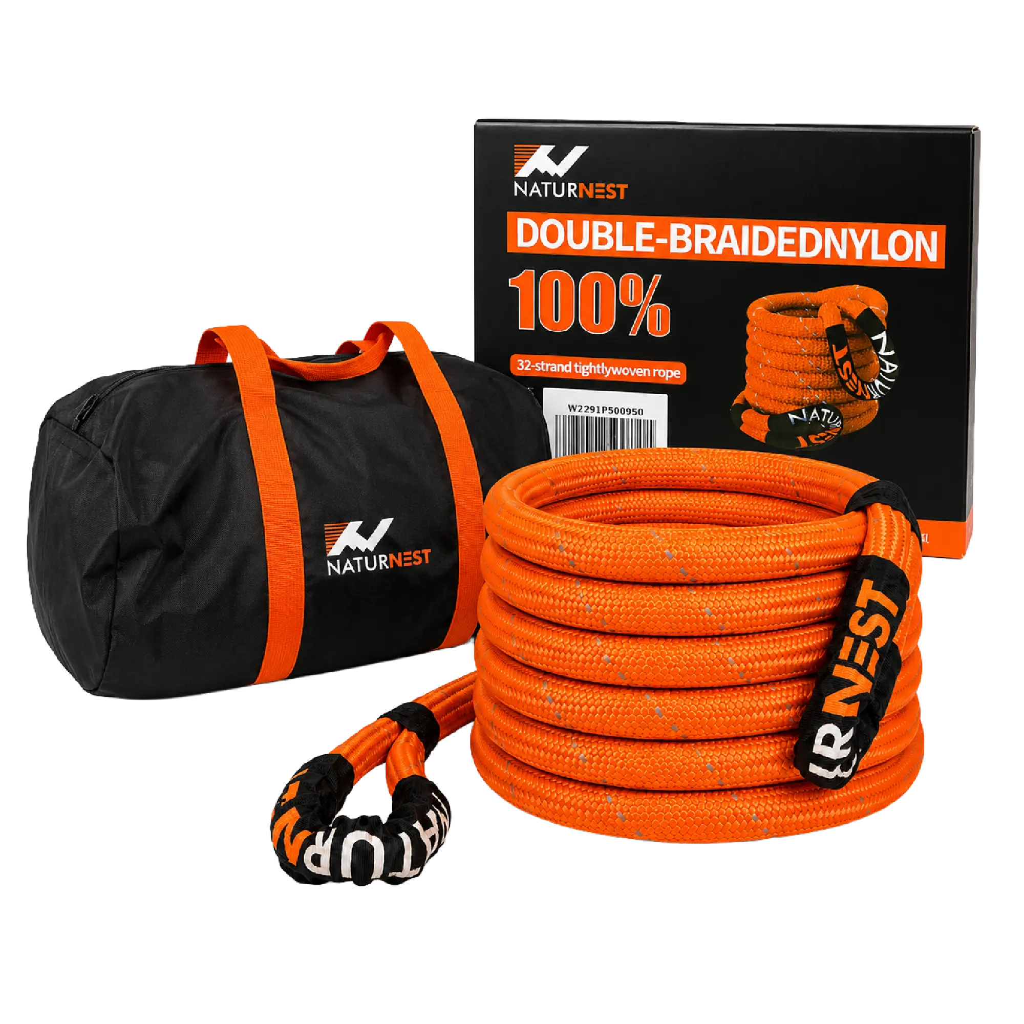 Naturnest 30FT Kinetic Recovery Rope 17500lbs Working Load Limit Heavy Duty Recovery Strap Elastic Tow Rope for 4x4 Offroad Vehicle Truck SUV Safe Smooth Pulling