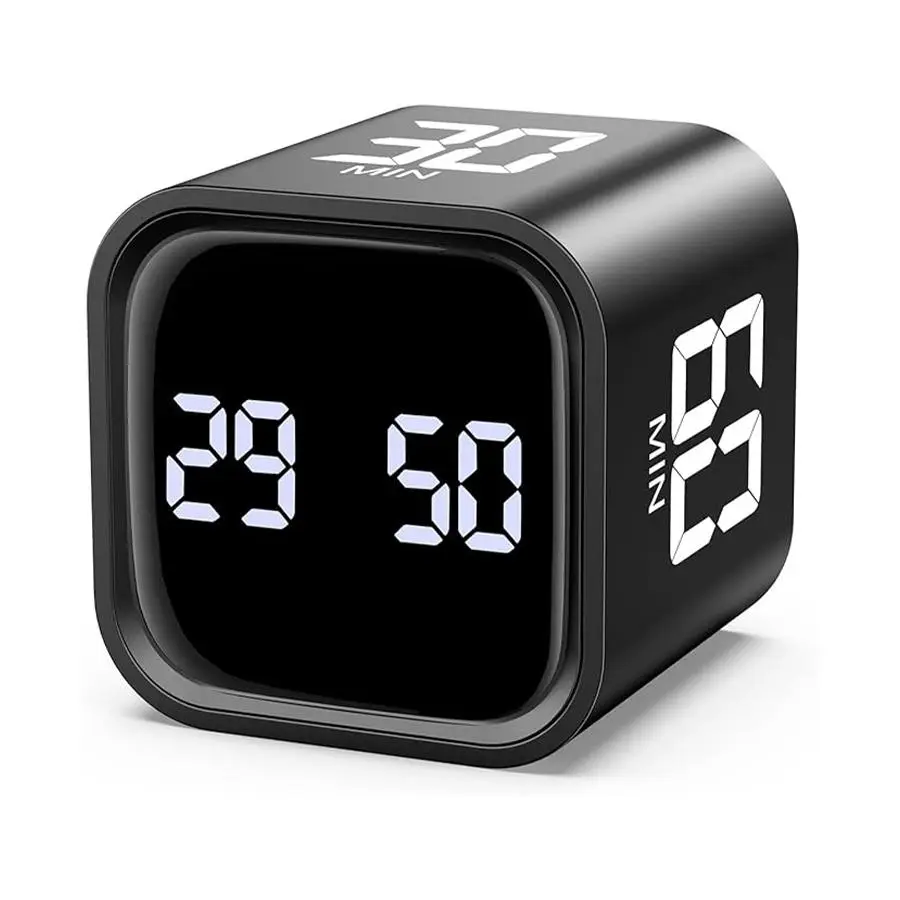 Digital Timer, 1 Count Rechargeable Gravity Induction Desk Timer, Countdown Workout Timer for Work, Office, School, Dormitory, Kitchen