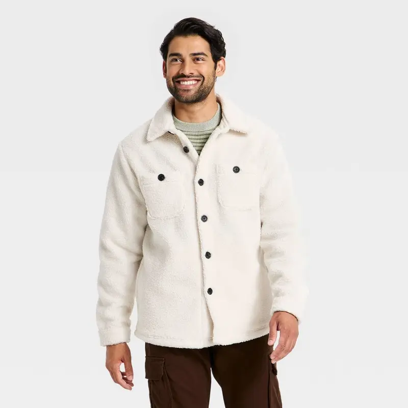Men's Vintage High Pile Full Button Jacket - Goodfellow & Co