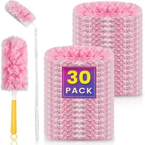 Dust Collector Set, Includes Replacement Heads and Handle, Home Cleaning Tool for House, Car, Office, Dorm, Kitchen, Bathroom