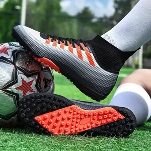 2026 Men Trendy Durable High Top Soccer Shoes Breathable Comfy For Outdoor Field Training Competition Football Boots, Chelsea, Minimalist, Mid Calf, Waterproof, Classic, Combat, Fur Lined, Hiking, Versatile