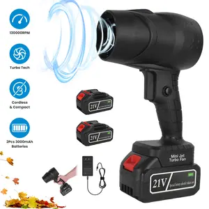 130000RPM Mini Cordless Leaf Blower Battery Operated Blower with 2x 3Ah Batteries for Leaf Snow Dust Water Blowing,summervibes