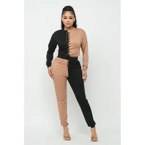 Aretha Black/Mocha Lounge Track Set