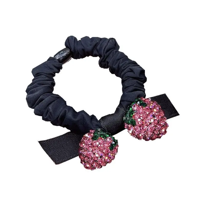 Faux crystal strawberry shaped hair tie/scrunchie