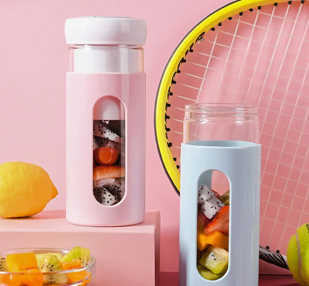 Glass Portable Blender Electric Fruit Juicer USB Rechargeable Smoothie Blender Mini Fruit Juice Maker Handheld Kitchen Mixer Vegetable Blenders