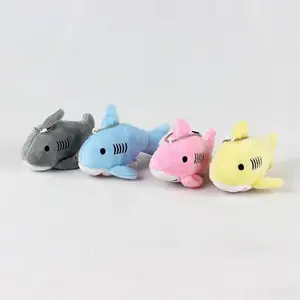 Mini Shark Keychain Plush - Soft Stuffed Animal Keychain in Gray Blue Pink and Yellow Colors for Kids
