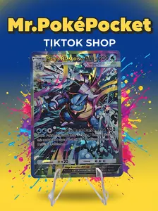 Mega Blastoise EX Pokemon Card - Custom Full-Art - Fractal Glass Holo Finish Pattern - Premium Display Card