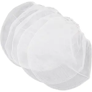 Paint Strainer Bags 5 Gallon Paint Filter Bag White Fine Mesh Disposable Bag Bucket Strainer with Elastic Drawstring Top Opening for Paint Gardening, 5 Pack