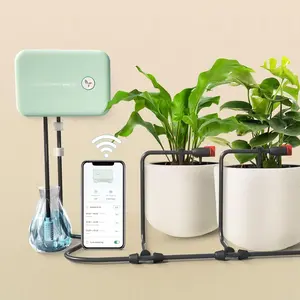 Automatic Watering System for Potted , [ & App Control] Drip Irrigation Kit System,   Watering Devices for Indoor Outdoor, Water Shortage Remind, IPX66, Green