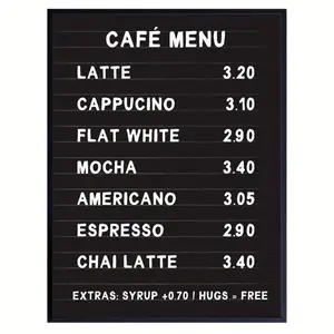 1pc Vintage-Inspired Cafe Menu Canvas Poster - Frameless Coffee & Espresso Price List Wall Art with Latte, Cappuccino, Americano, Mocha, Chai Latte Illustrations for Kitchen, Living Room, Home Office Decor, Coffee Bar Accessories