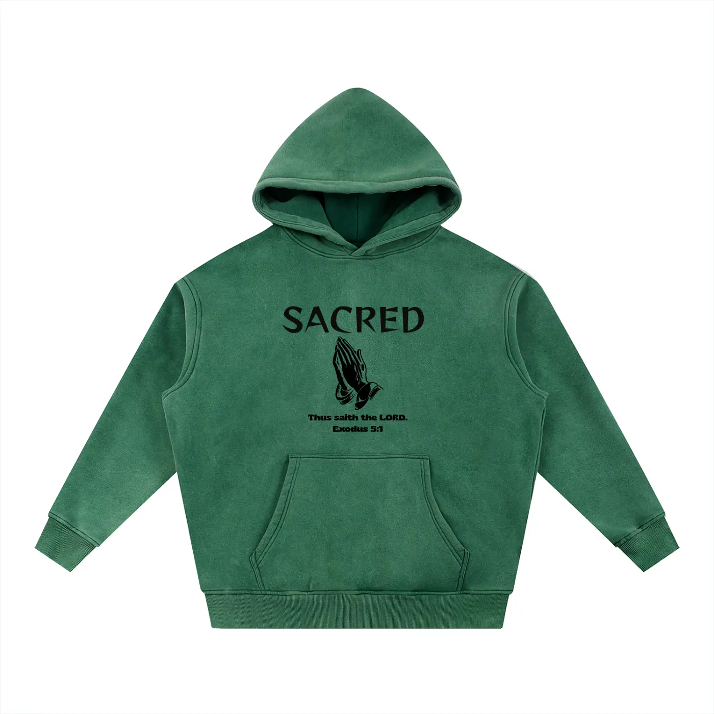 MOSES LET MY PEOPLE GO VINTAGE X SACRED  (Snow Wash Fleece Oversize Hoodie)