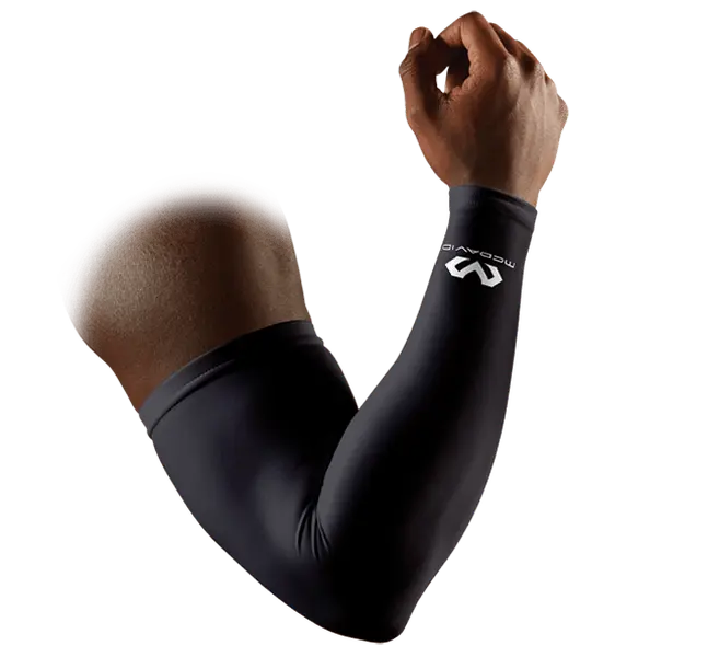 Single Compression Arm Sleeve for Sports - Moisture Wicking Support with 50+ UV Protection and Flat-Lock Seams to Keep Arms Warm for Football & Basketball, Sports Sleeves & Support, Mcdavid, Protection Sports Sleeves & Support