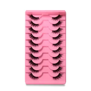 10 Pairs Natural Look False Eyelashes, Short Style 12mm Ultra-Short Design, Non-Toxic Daily Wear Makeup Essentials, False Eyelashes Set