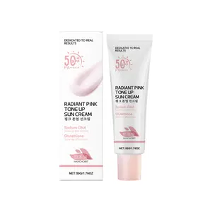 RADIANT PINK TONE UP SUN CREAM, Glutathione, Sodium DNA, Daily Glow Moisturizer with SPF, Hydrate, Brighten & Protect Skin from UV Rays, Lightweight Sunscreen Cream 1.8 oz,
