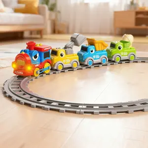 17-Piece Dinosaur Train Toy Set, Cute Design Sound & Light Effects, Spray Function, Electric Plaything, Ideal Gift