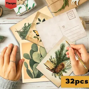 Vintage Animal Pattern Postcard, 32pcs/set Retro Style Postcard, Greeting Card, Wall Sticker, Message Card, Postcard for Home Decor, Gift Ideas