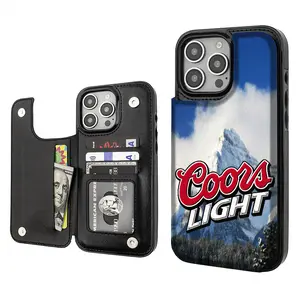 Coors Beer Cow Cowboy Creative Trendy Vintage Western Style Card Holder Wallet Aesthetic Pattern Black Casing For iphone 16 15 14 13 12 PRO PLUS MAX PU Leather Stylish Gift Shockproof Protection Anti-Drop Protective Protector Phone Cases Shell Cover