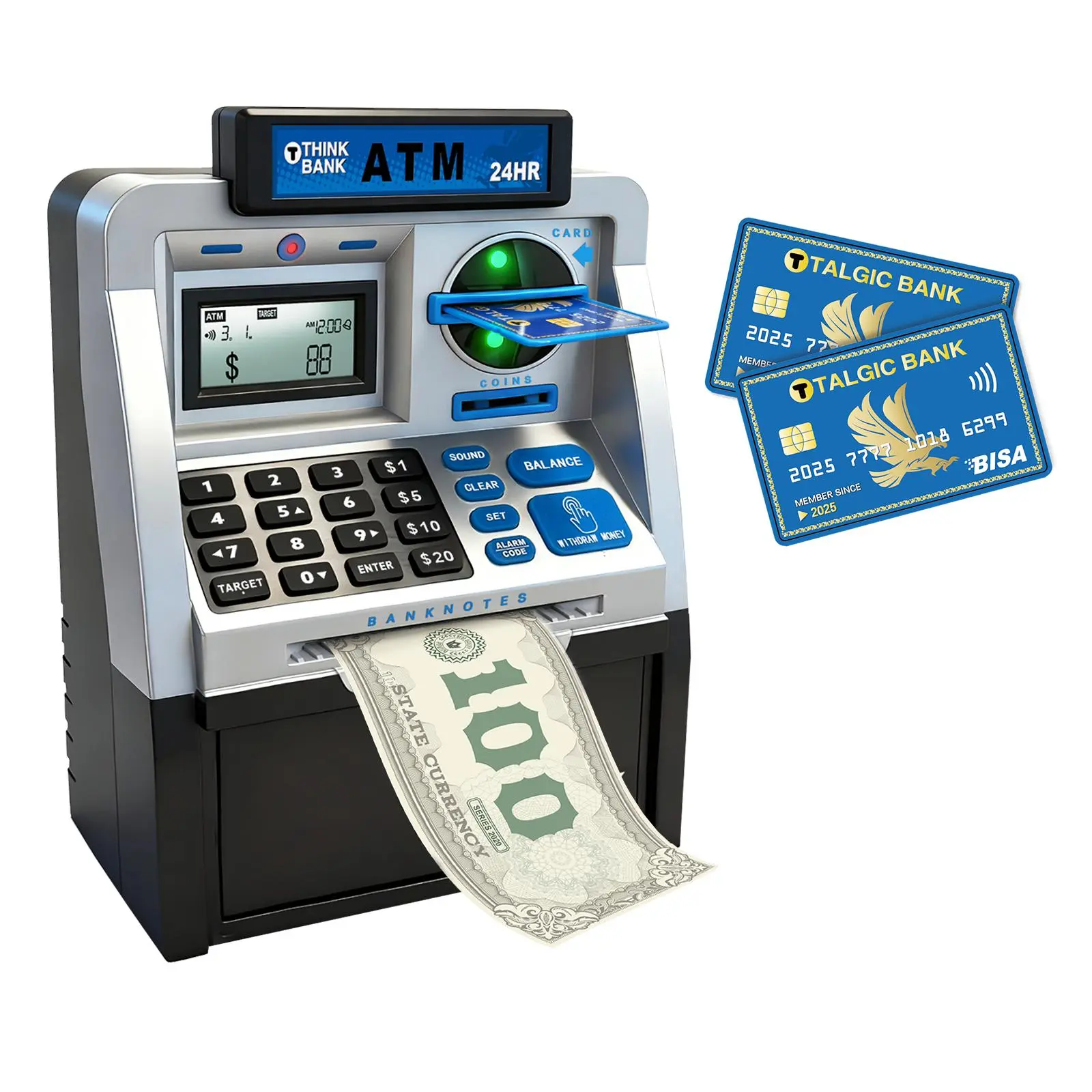 Magic Collection ATM Piggy bank toy for kids, rolling money saving box back to school sale, best gift for boys and girls