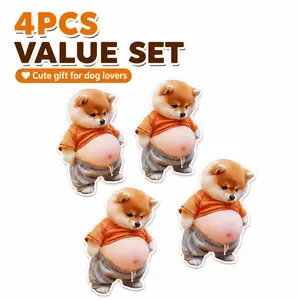 4PCS / 8PCS 3D Silicone Puffy Belly Mochi Squishy Stickers, Cute Squeeze Toys for Kids & Adults, Stress Relief Fidget Fun Gift, Party Favors, Classroom Gifts, School Rewards, Car Door & Wall Buffers, Valentines Day & Easter