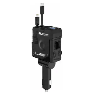 Retractable Car Charger Cigar Socket USB 4-Port Adapter Quick Charge Car Cigar Lighter Plug Compatible with iPhone and Type-C Port, Compatible with iPhone16