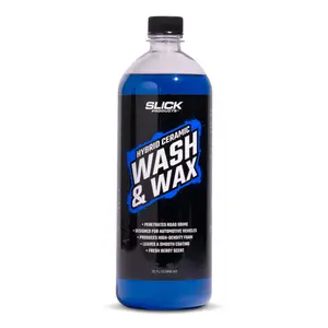 Slick Products Hybrid Ceramic Wash & Wax Super Concentrate – Extra Thick Foaming Car Shampoo & Motorcycle Wash Soap with Wax Protection – Perfect for Foam Cannon - 32 oz.