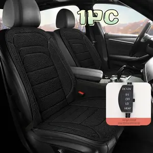 Car Heated Seat Cushion Winter Car Electric Heating Pad Back Support Integrated 12V Heater Blanket, Comfortable and Warm for Cold Weather