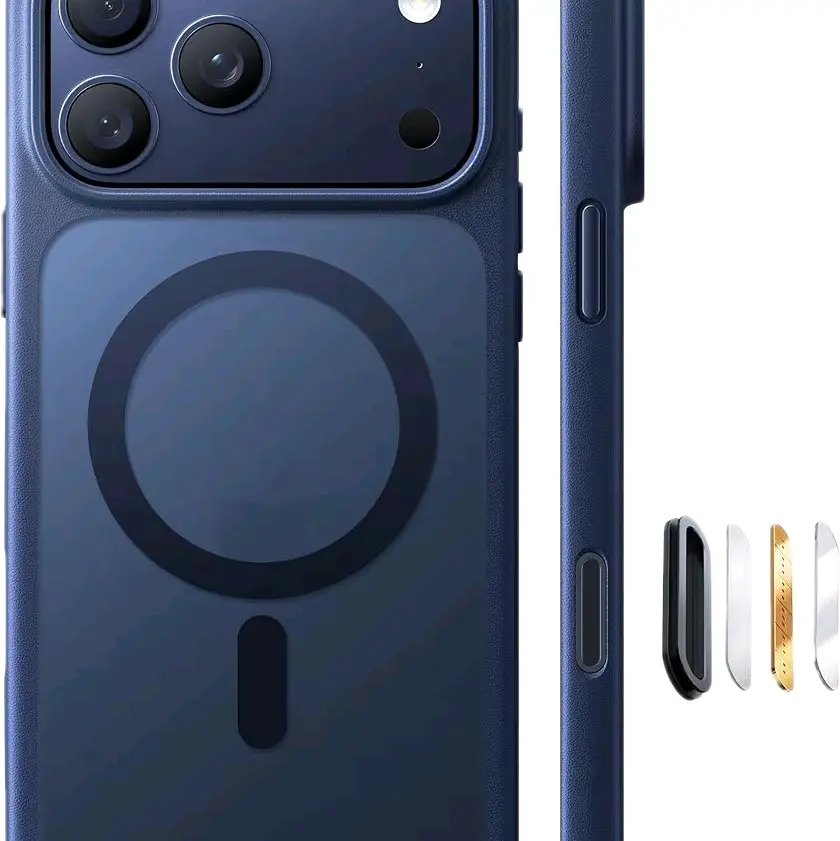 TORRAS Strong Magnetic Shockproof iPhone 17 Pro Max Case Fit for MagSafe Military Grade Drop Protection Camera Control DIY Button Slim Translucent Deep Blue