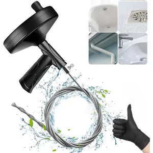 Drain Snake 33 Feet, Plumbing Snake Drain Hair Clog Removal Tool, Snake, Sink Unclogger Drain Cleaner Tool for Tub Shower Clog Remover with Gloves