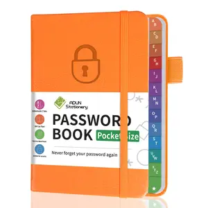 Advanced password notebook with A-Z labels: Compact 5.9" X 3.9" hardcover storage cover, suitable for website logins, usernames and security notes