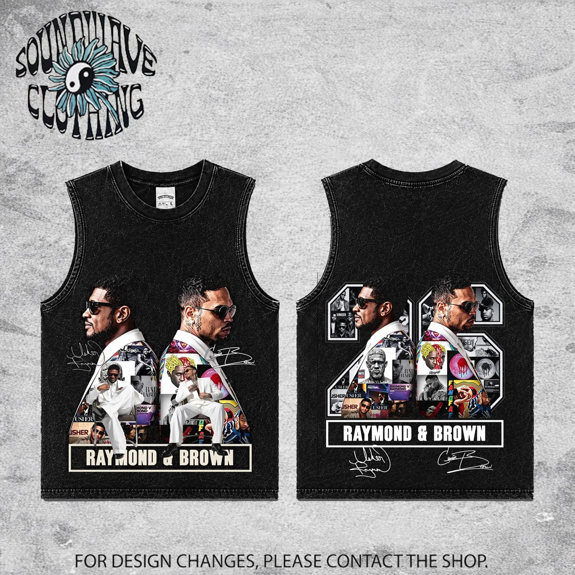 Raymond & Brown R&B Tour 2026 #2 Graphic Premium Washed Cotton T-Shirt - R&B Duo Vintage Concert Merch, Urban Hip Hop Soul Streetwear Tee, Gift for Breezy R&B Fans,Vintage Music Tee