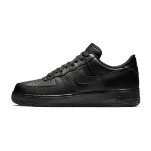 Nike Air Force 1 '07 Men's Low-Top Sneakers – "Triple Black" (All-Black) – Retro Style with Cushioning and Breathability