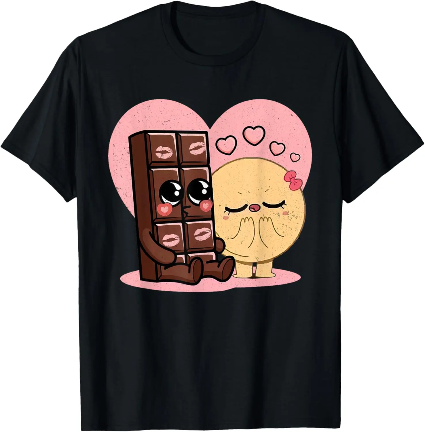 Choco and Pancake Couples Love Sweet Romantic Cotton Crewneck T-Shirt for Partners