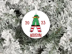 Personalized Round Ceramic Christmas Elf Ornaments - Custom Sublimation Festive Home Decoration, Holiday Gift for Festive Supplies