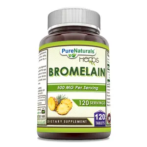 Pure Naturals Bromelain Supplement | 500 Mg per Serving | 120 Tablets | Non-GMO | Gluten-Free | Made in USA